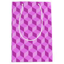 BRIGHT PINK GEOMETRIC CUBE PATTERNEN
