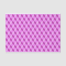 BRIGHT PINK GEOMETRIC CUBE PATTERNEN TISSUEPAPIER