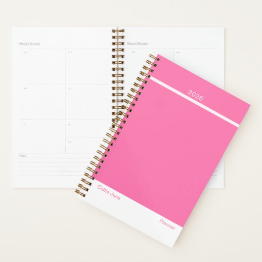Bright Pink Minimalist Planner (Display)