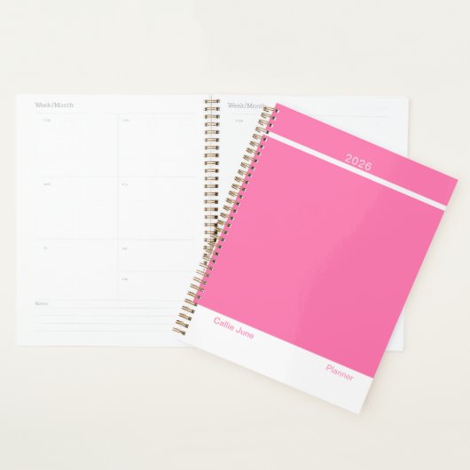 Bright Pink Minimalist Planner (Display)