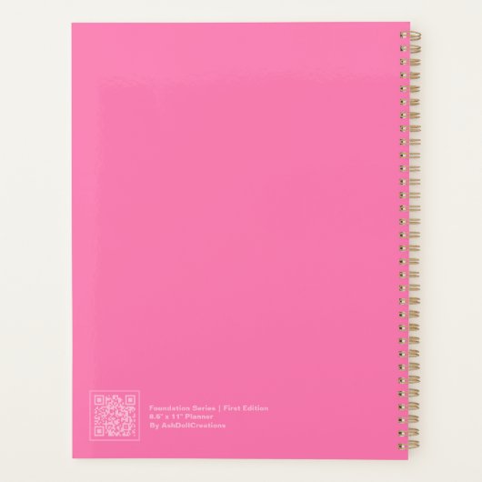 Bright Pink Minimalist Planner (Achterkant)