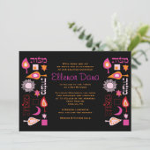 BRIGHT PINK MITZVAH Bar Bat Mitzvah Uitnodiging (Staand voorkant)