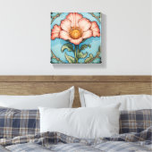 Bright Pink Poppy Canvas Afdruk (Insitu (Slaapkamer))