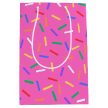 Bright Pink Rainbow Sprinkles Dank u Gift Bag