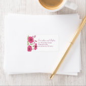 Bright Pink Rose Wedding Address Labels (Insitu)