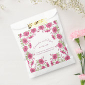 Bright Pink Rose Wedding Bedankzakje (Gezegeld)