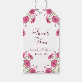 Bright Pink Rose Wedding Cadeaulabel