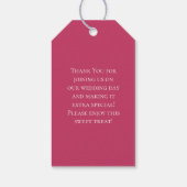 Bright Pink Rose Wedding Cadeaulabel (Achterkant)