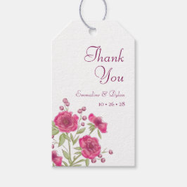 Bright Pink Rose Wedding Cadeaulabel