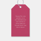 Bright Pink Rose Wedding Cadeaulabel (Achterkant)
