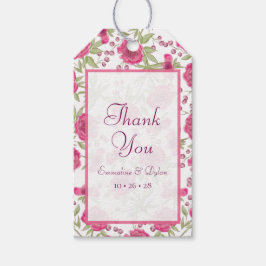 Bright Pink Rose Wedding Cadeaulabel
