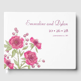 Bright Pink Rose Wedding Gastenboek