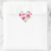 Bright Pink Rose Wedding Hart Sticker (Tas)