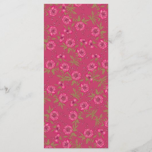 Bright Pink Rose Wedding Menus (Dos)