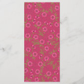 Bright Pink Rose Wedding Menus Menu (Achterkant)