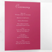 Bright Pink Rose Wedding Programs Drieluik Programma (Binnenzijde eerst)