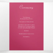 Bright Pink Rose Wedding Programs Drieluik Programma (Binnenkant midden)
