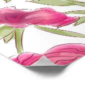 Bright Pink Rose Wedding Seating Chart Poster (Hoek)