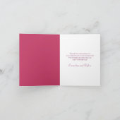 Bright Pink Rose Wedding Thank You Cards (Binnen)