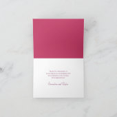 Bright Pink Rose Wedding Thank You Note Card (Binnen)