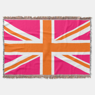 Bright Pink Sinaasappel en White Union Jack Deken