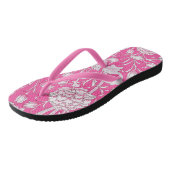 Bright Pink & White Trendy Bloemen Teenslippers (Schuin)