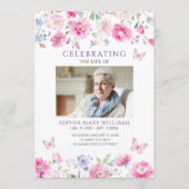 Bright Pink Wildflowers Funeral Order of Service Programma (Voorkant)