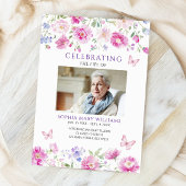 Bright Pink Wildflowers Funeral Order of Service Programma