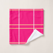 Bright Pink Yellow White Stripes Bad Handdoek (Wasdoekje)