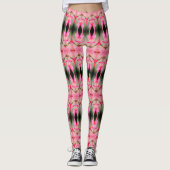 Bright Pinks en Forest Green Dames Leggings (Voorkant)