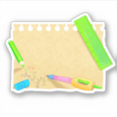 Bright plakboek sticker oud papier met briefpapier (Voorkant)