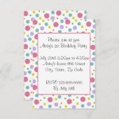 Bright Polka Dot Invitation Kaart (Voorkant / Achterkant)