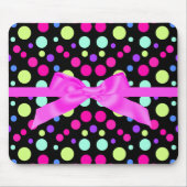 BRIGHT POLKA DOT PINK BOW MUISMAT (Voorkant)