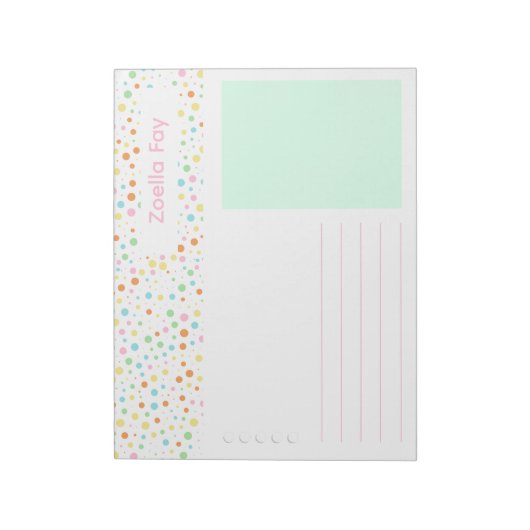 Bright Polka Dot Student Aangepaste naam Notitieblok (Gedraaid)