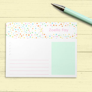 Bright Polka Dot Student Aangepaste naam Notitieblok