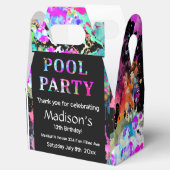 Bright Pool Party Verjaardag, 13e verjaardag Bedankdoosjes (Geopend)