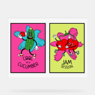 Bright Pop Art Donut & Veggie Duo Posters – Grappi