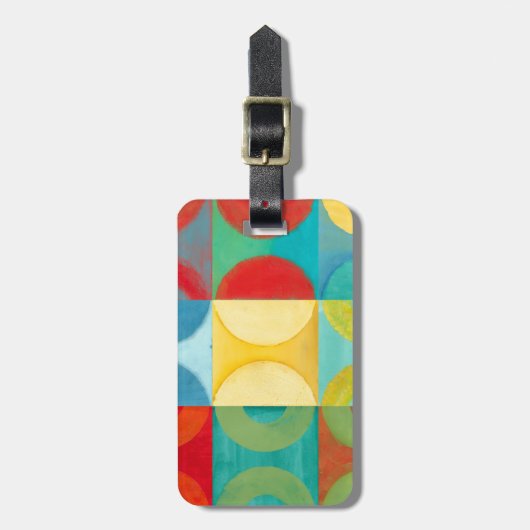 Bright Pop Art with Circles and Squares Bagagelabel (Voorkant verticaal)
