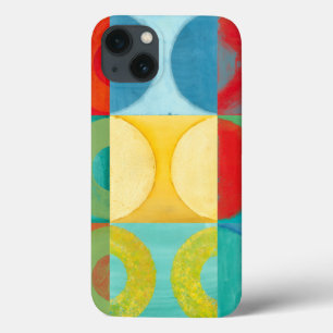 Bright Pop Art with Circles and Squares iPhone 13 Hoesje