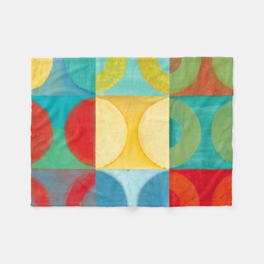 Bright Pop Art with Circles and Squares Fleece Deken (Voorkant (Horizontaal))