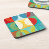 Bright Pop Art with Circles and Squares Onderzetter (Linkerzijde)