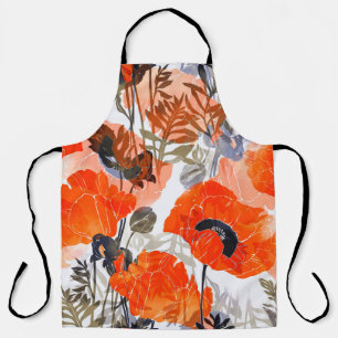 Bright Poppies Imprints: naadloze kunst Schort
