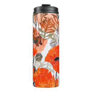 Bright Poppies Imprints: naadloze kunst Thermosbeker