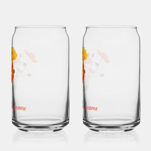 Bright Poppy Trouwcadeau Blikvorm Glas (Links)