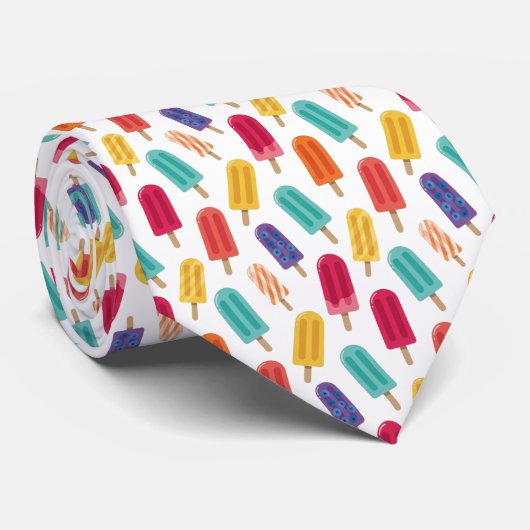 Bright Popsicle Summer Pattern Stropdas (Opgerold)