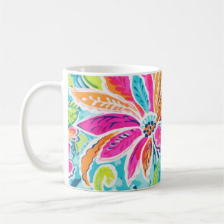 Bright Preppy Paisley Bloemen Kleurrijke Bloemen Koffiemok