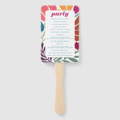 Bright programma voor Abstracte Floral Wedding tus Handwaaier (Achterkant)