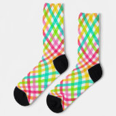 Bright Pset Gingham Pattern Socks Sokken (Links)