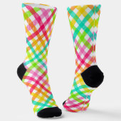 Bright Pset Gingham Pattern Socks Sokken (Gebogen)
