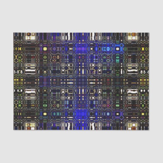 Bright Psychedelic Pattern-kwestie - blauw Tissuepapier (Voorkant)
